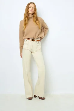 ANNA - High-waisted wide-leg pants in jean