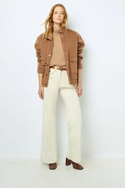 ANNA - High-waisted wide-leg pants in jean