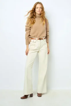 ANNA - High-waisted wide-leg pants in jean