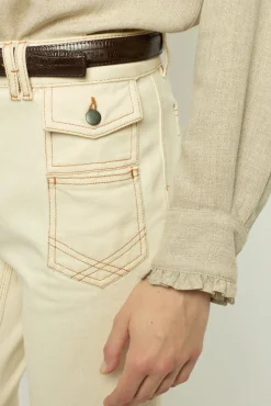 ANNA - High-waisted wide-leg pants in jean