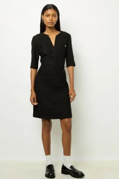 Black tweed mini dress - SALOME
