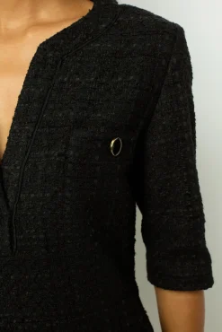 Black tweed mini dress - SALOME