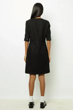 Black tweed mini dress - SALOME