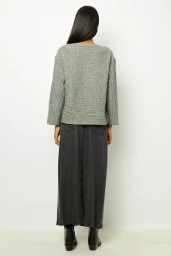 Boat neck sweater with buttons - JOLINE