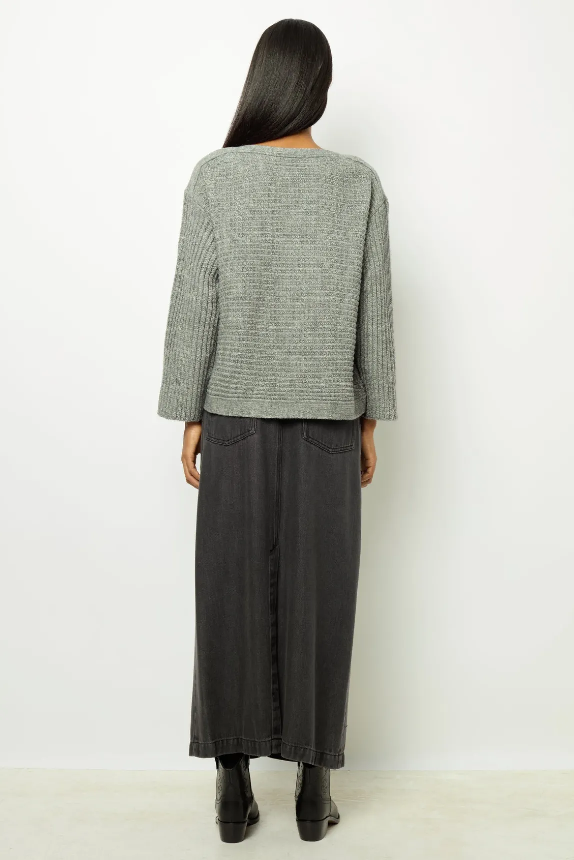 Boat neck sweater with buttons - JOLINE