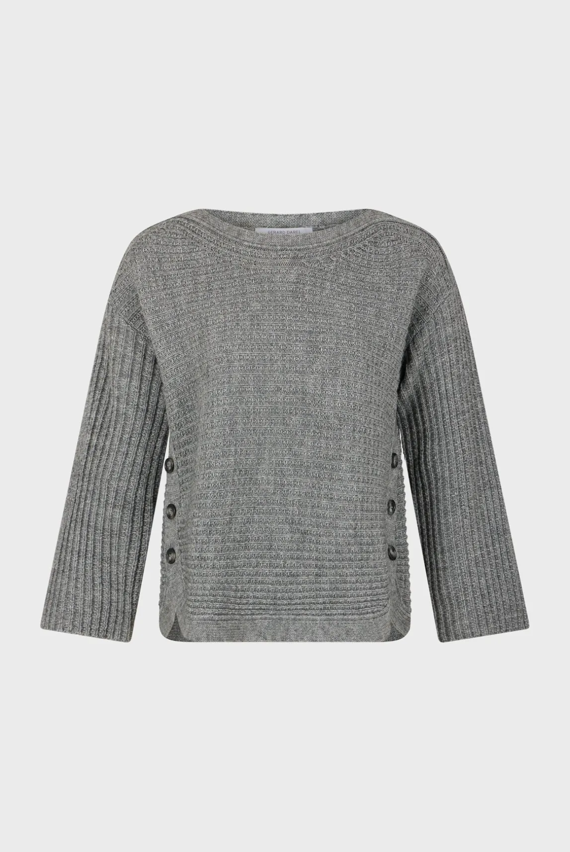 Boat neck sweater with buttons - JOLINE