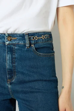 Bootcut jeans with gold buckles - NAIADE