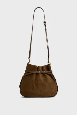 Bucket bag in suede leather - ROMY