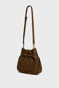 Bucket bag in suede leather - ROMY