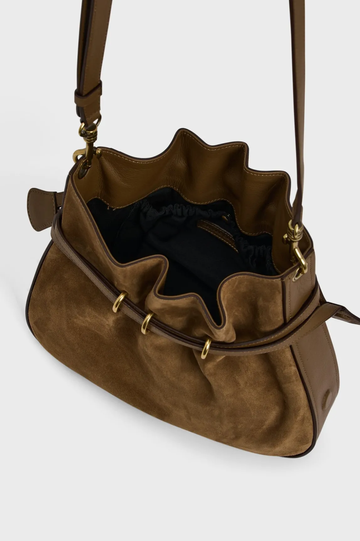 Bucket bag in suede leather - ROMY