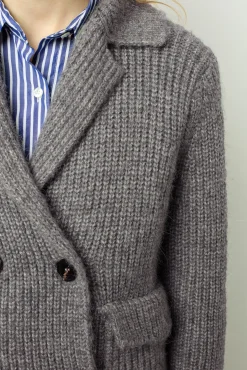 Chunky knit collar cardigan - JOESSE