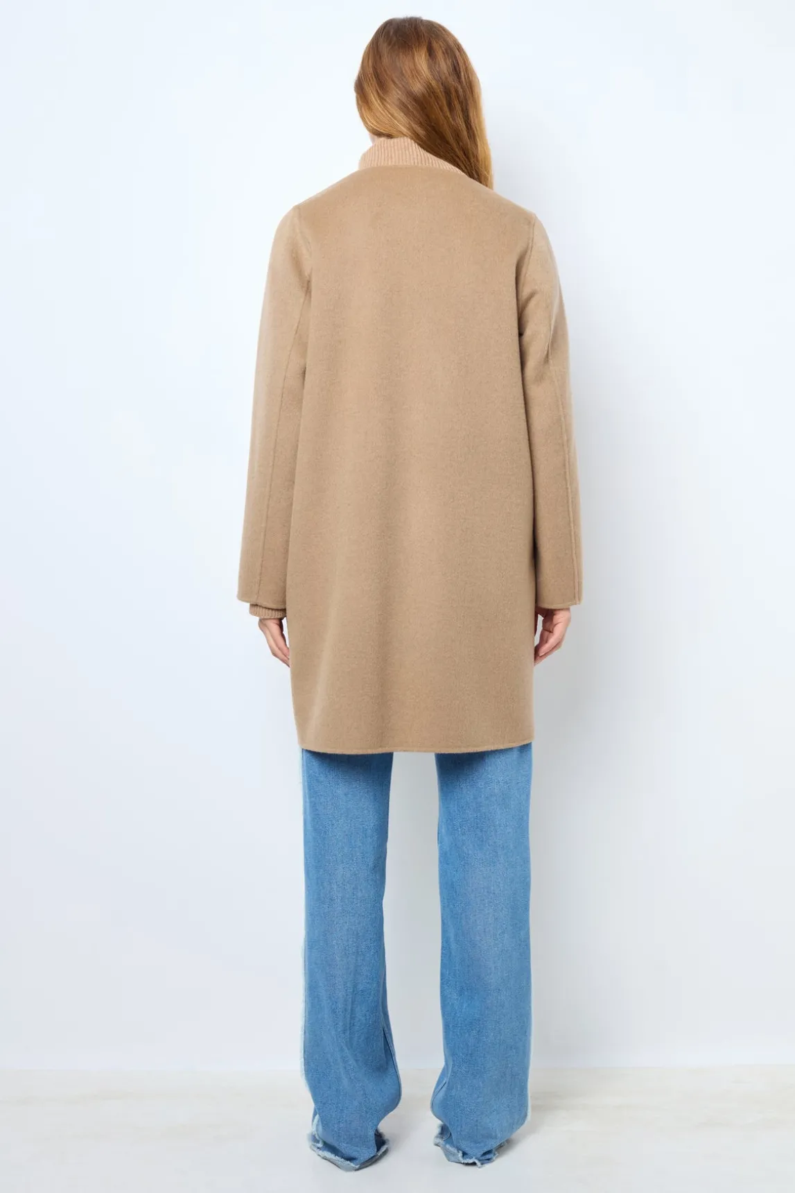 Coat in reversible fine wool fabric - LAREEN