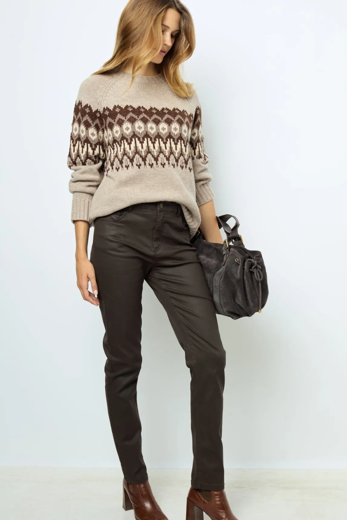 Coated slim jeans - NOURIA