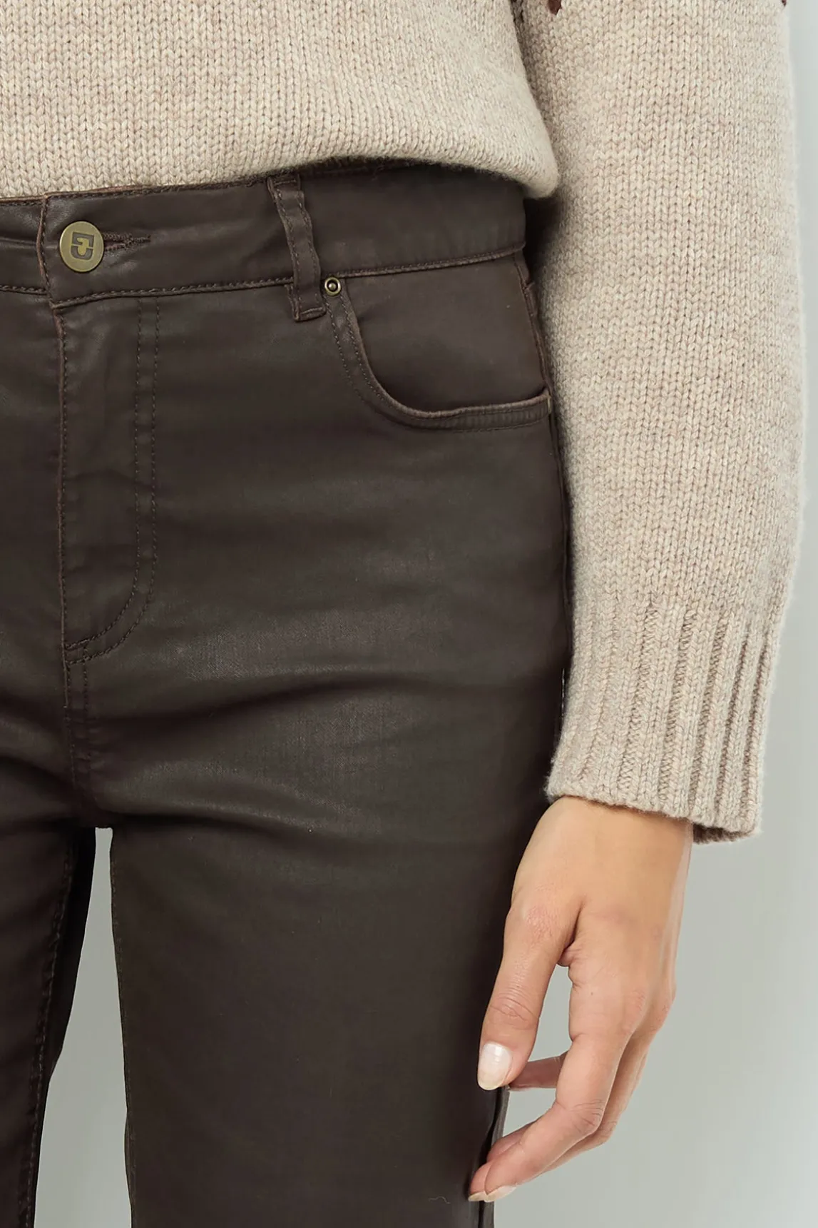 Coated slim jeans - NOURIA