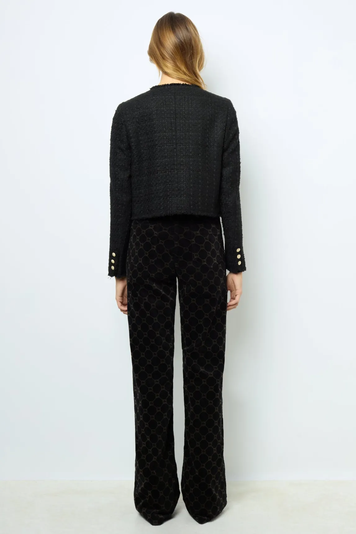 Collarless tweed jacket - MELISSA