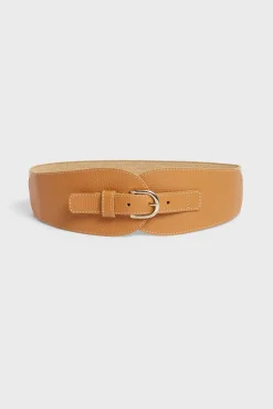 Corset belt in grainy leather - OLYMPE
