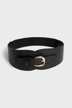 Corset belt in grainy leather - OLYMPE