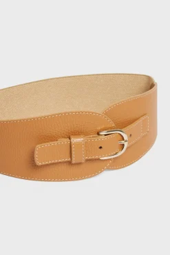 Corset belt in grainy leather - OLYMPE