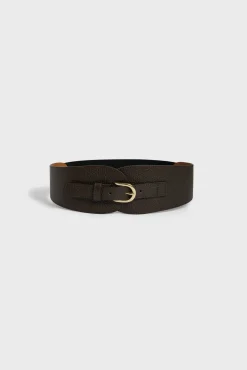 Corseted belt in leather - OLYMPE