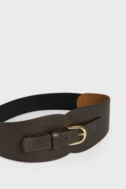 Corseted belt in leather - OLYMPE