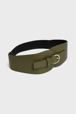Corseted belt in leather - OLYMPE