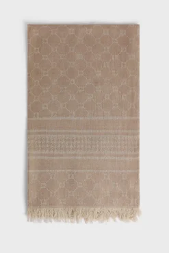Cotton and modal scarf with monogram - DOMITILLE