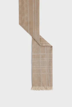 Cotton and modal scarf with monogram - DOMITILLE