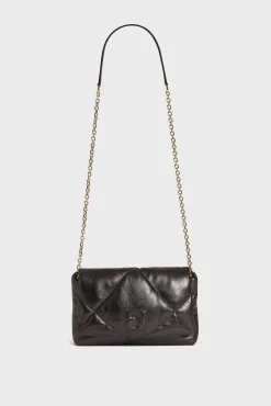 Crossbody bag in quilted metallized leather - LE FANNY