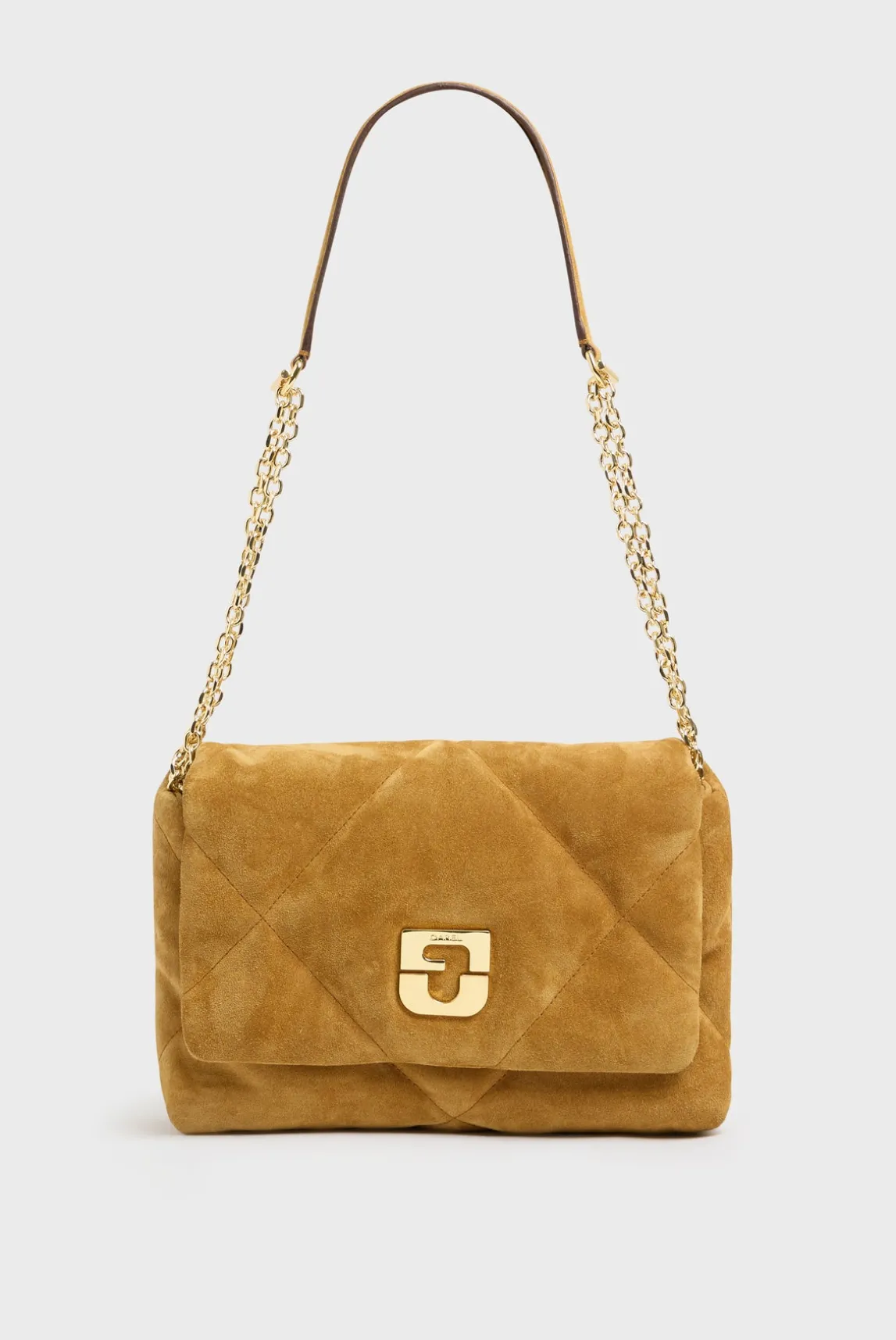 Crossbody bag in quilted suede leather