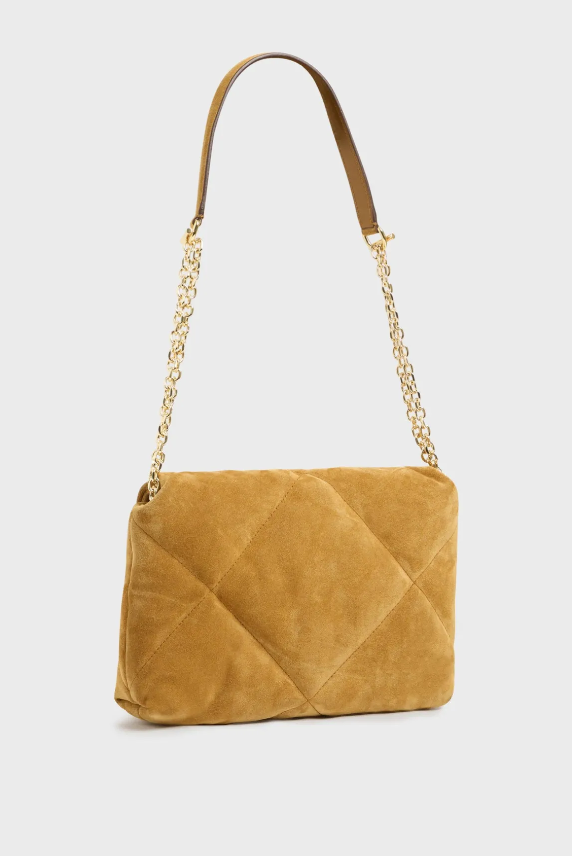 Crossbody bag in quilted suede leather