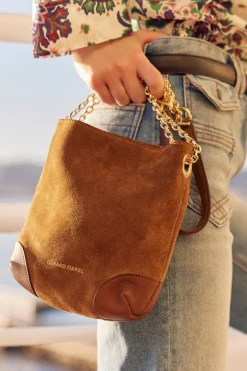 Crossbody bag in suede leather - LE MINI CHARLOTTE