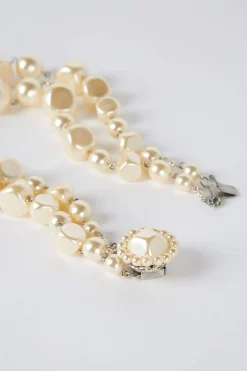 Double glass bead necklace