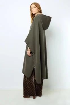 Double-face wool hooded cape - LUDMILLA