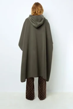 Double-face wool hooded cape - LUDMILLA