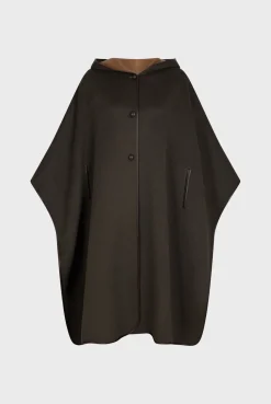 Double-face wool hooded cape - LUDMILLA