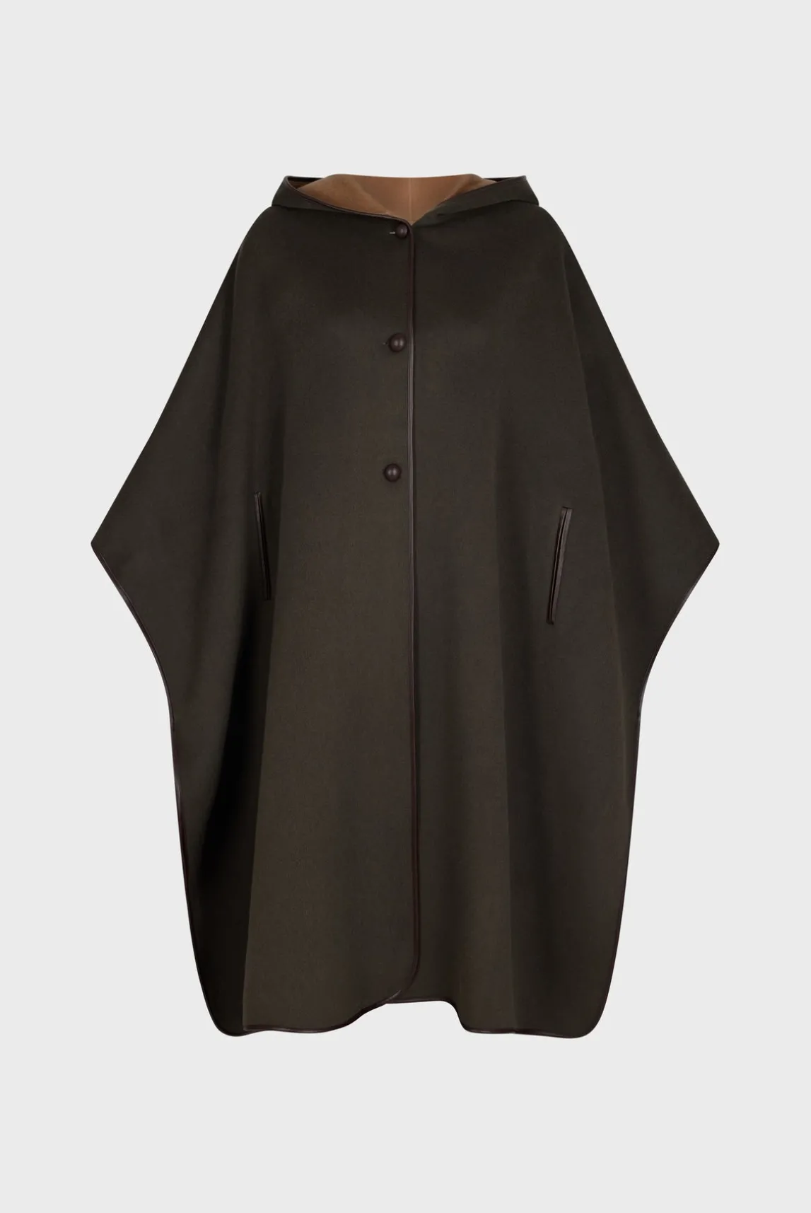Double-face wool hooded cape - LUDMILLA