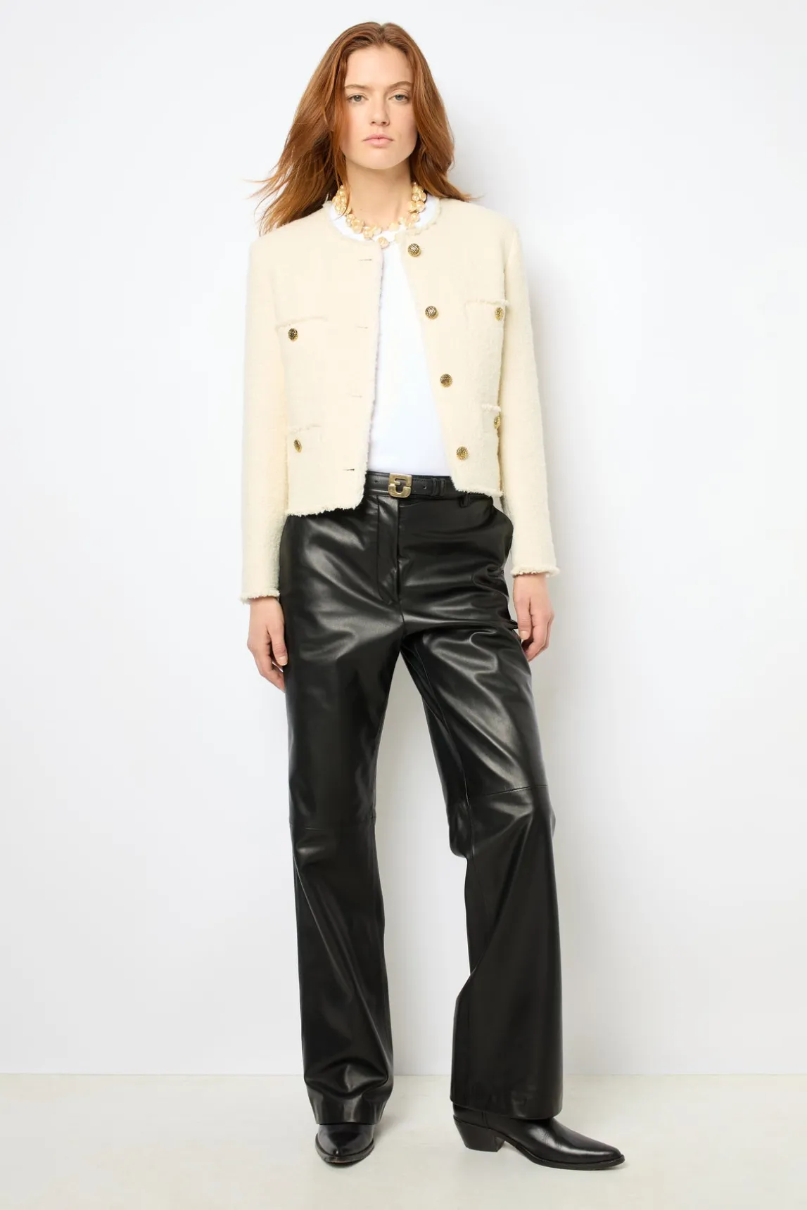 Ecru tweed jacket - MORGANE