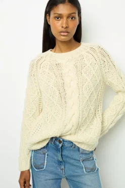 Ecru twisted sweater - JORDANA