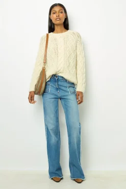 Ecru twisted sweater - JORDANA