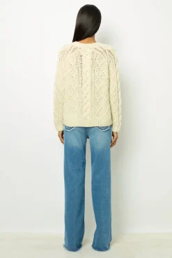 Ecru twisted sweater - JORDANA