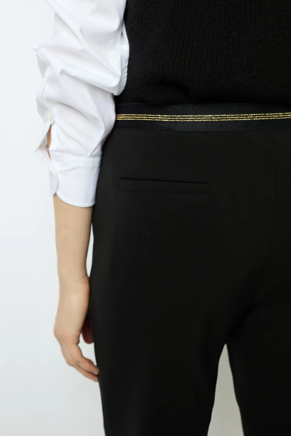 Elasticated black slim pants - NEA