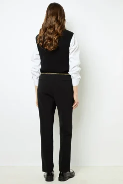 Elasticated black slim pants - NEA