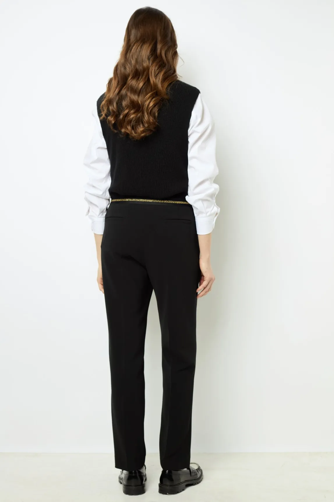 Elasticated black slim pants - NEA