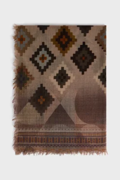 Ethnic print wool scarf - DINA