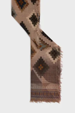 Ethnic print wool scarf - DINA