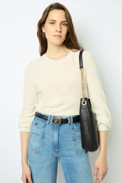 Fine knit wool round neck sweater - JANINE