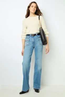Fine knit wool round neck sweater - JANINE