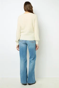 Fine knit wool round neck sweater - JANINE
