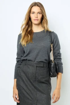 Fine wool round neck sweater - JADE