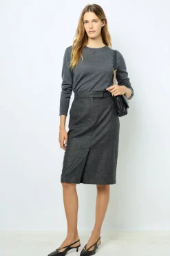 Fine wool round neck sweater - JADE